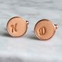 Personalised Real Natural Leather And Copper Cufflinks, thumbnail 2 of 7