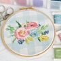 Gingham Floral Bouquet Embroidery Kit, thumbnail 2 of 5
