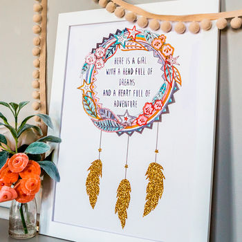 Personalised Name Dream Catcher Print For Children, 4 of 11