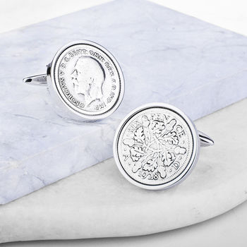 Sixpence Year Coin Cufflinks 1928 To 1967, 8 of 12