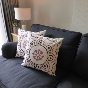 Chalk Hand Embroidered Cushion, 4 of 12