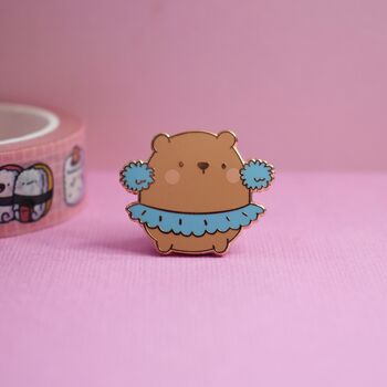 Cute Dancing Bear Enamel Pin, 3 of 7