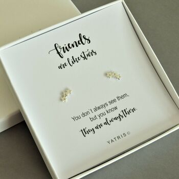 Friends Are Like Stars Silver Earring Gift Box By Yatris ...