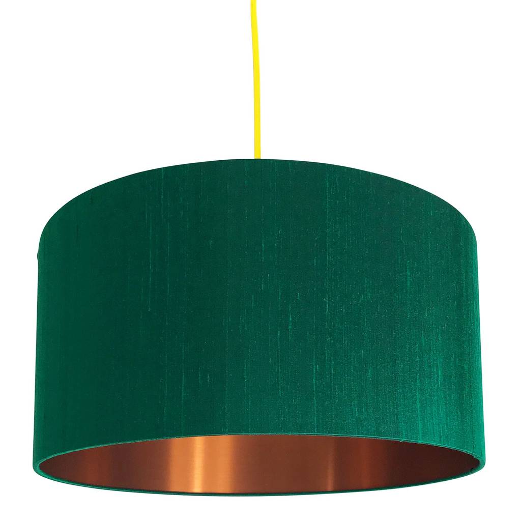Emerald Green Silk Lampshade With Gold, How To Make A Copper Lined Lampshade