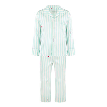 Glacier Stripe Teddy Silk Children's Pyjama Set, 7 of 9