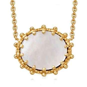 Eternal Mother Of Pearl Necklace In Gold Vermeil, 2 of 8