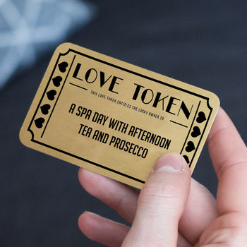 Personalised Love Token Gift Voucher Wallet Keepsake, 3 of 10