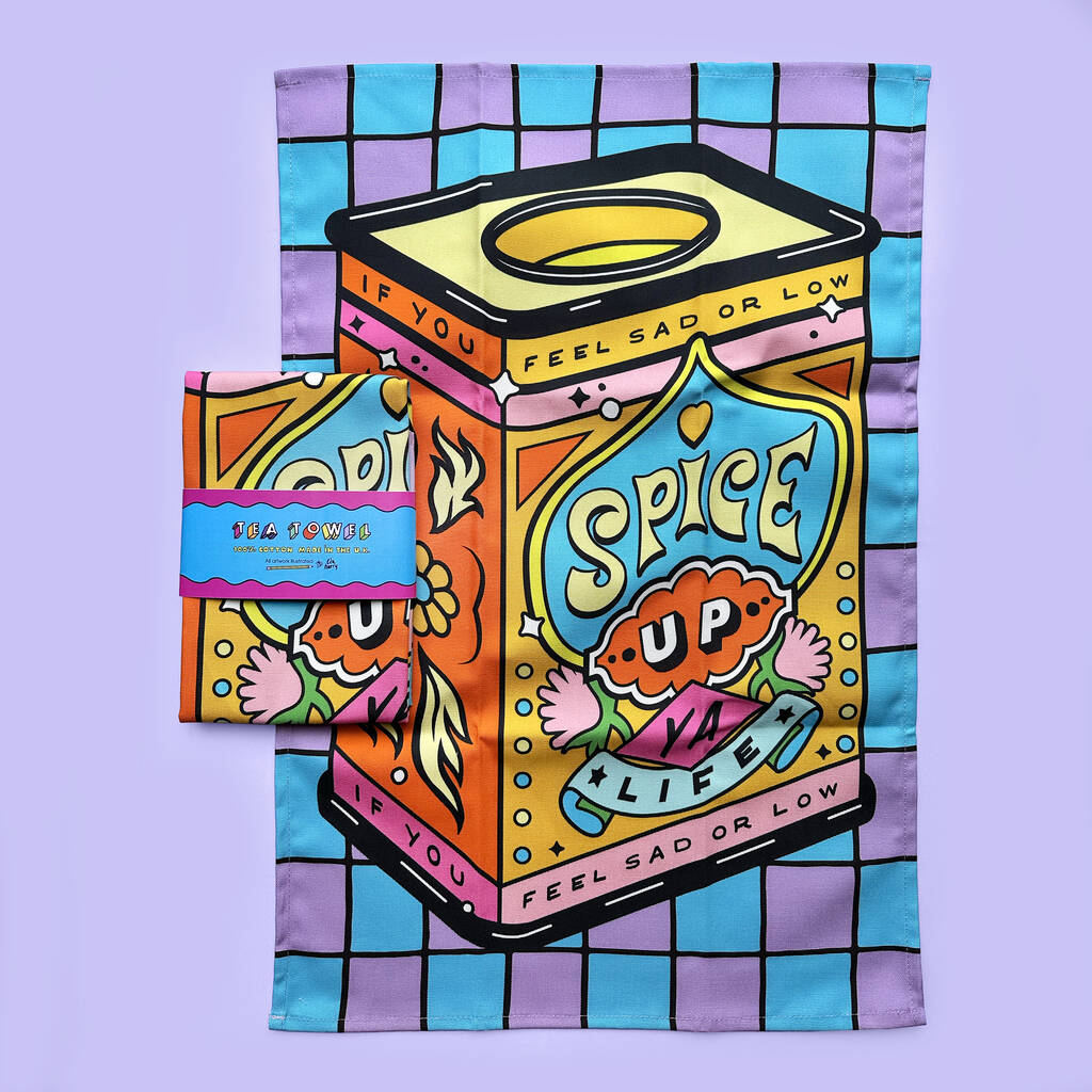 Spice Up Ya Life Colourful Kitchen Tea Towel, 1 of 6