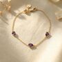 Amethyst February Birthstone Gold Vermeil Bracelet, thumbnail 1 of 3