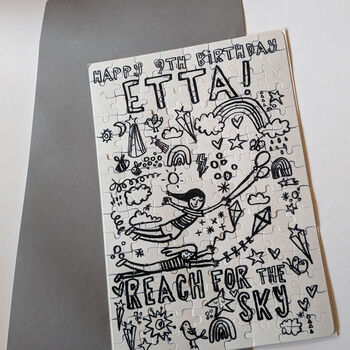 Personalised Colour It In Jigsaw Birthday Card, 10 of 11