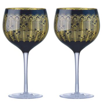 Electroplated Midnight Peacock Gin Glasses, 3 of 3