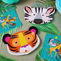 Party Animals Tiger And Zebra Face Plates X 12, thumbnail 1 of 5