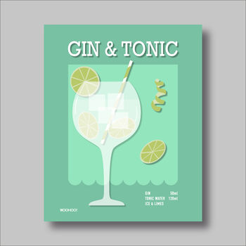 Gin And Tonic Print Four Colour Options, 6 of 8