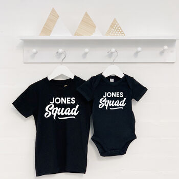 Personalised Squad Family Surname Matching T Shirt Set, 2 of 4