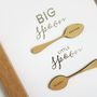 Big Spoon Little Spoon Personalised Silver Foil Print, thumbnail 2 of 3