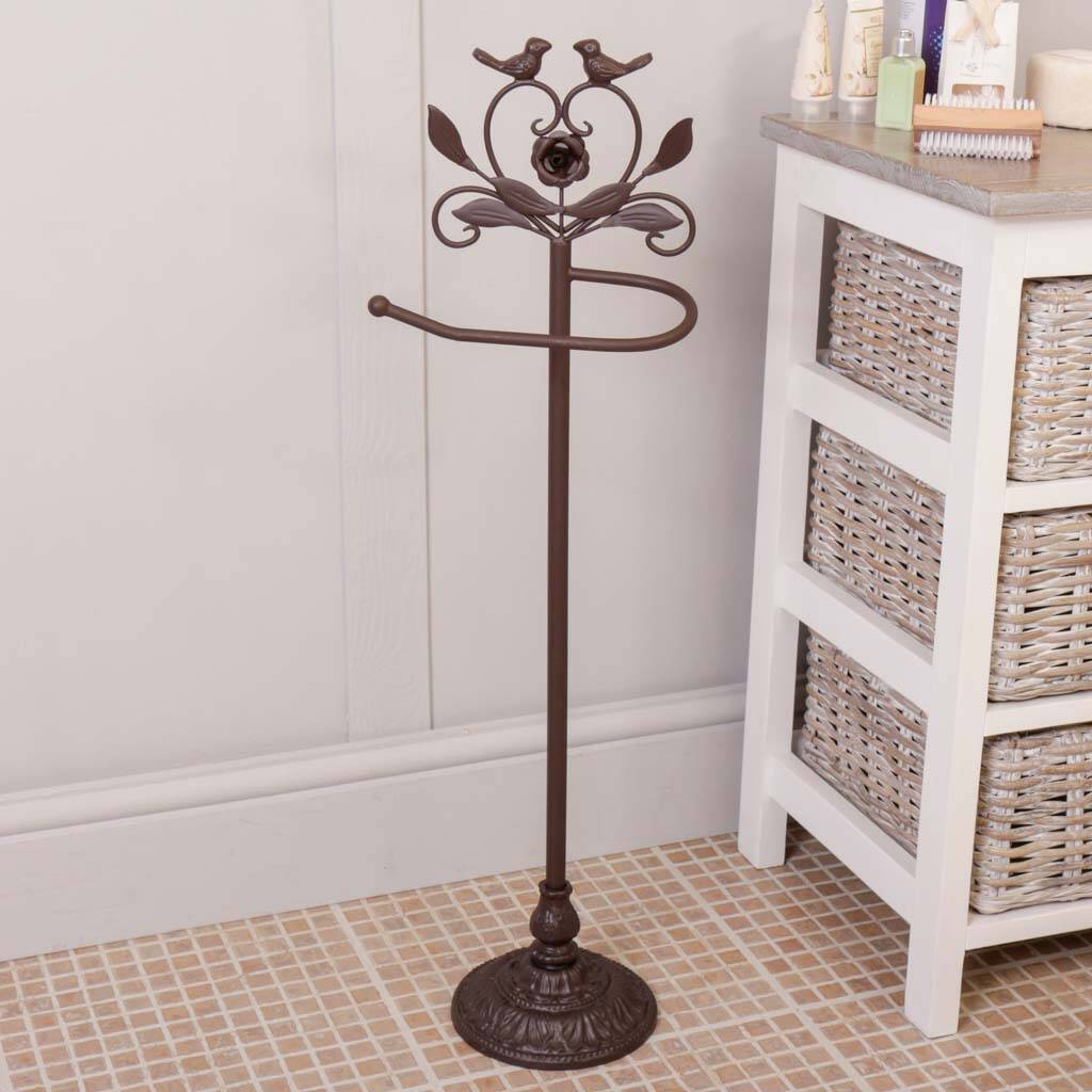 Cast Iron Vintage Free Standing Toilet Roll Holder By Dibor