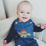 Personalised Dinosaur Embroidered Baby Dungarees, thumbnail 1 of 6