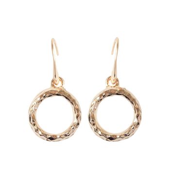 Hammered Circle Drop Earrings, 4 of 6