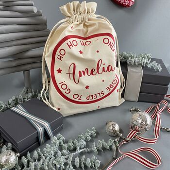 Personalised Christmas Eve Bag Two Black With White, 8 of 12