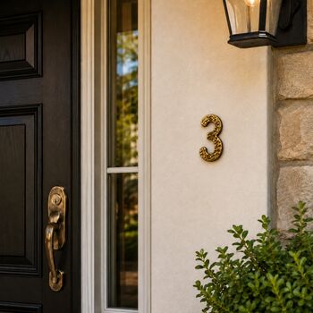 Hammered Brass House Number Plaque, 6 of 12