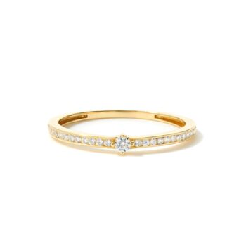 9ct Solid Gold Cz Half Eternity Band Ring, 2 of 4