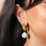 Semi Precious Teardrop Drop Earrings In Gold, thumbnail 4 of 7