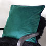 Teal Velvet Cushion With Navy Piping, thumbnail 2 of 2