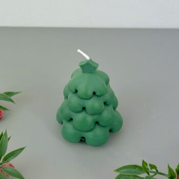 Green Christmas Tree Candle And Christmas Decoration, 11 of 11