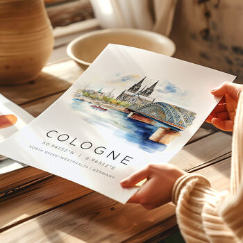 Germany City Travel Print Of Cologne, 2 of 7