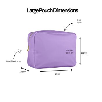 Personalised Pink Safari Patch Pouch With Patches Sewn On, 2 of 6
