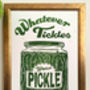 Whatever Tickles Your Pickle Original Linocut Print, thumbnail 3 of 3