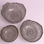 G Decor Calypso Grey Gold Rim Glass Bowls Serving Bowls, thumbnail 3 of 7