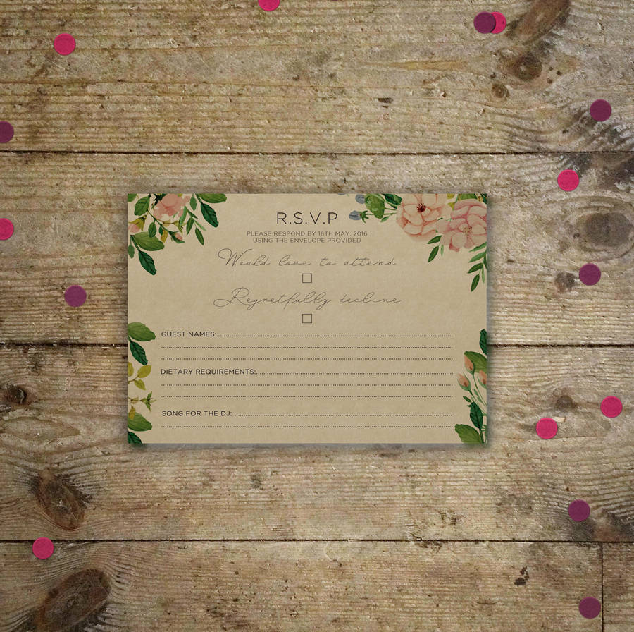 Vintage Garden Wedding Invitations 6