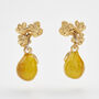 Golden Pear Drop Gold Earrings, thumbnail 4 of 8