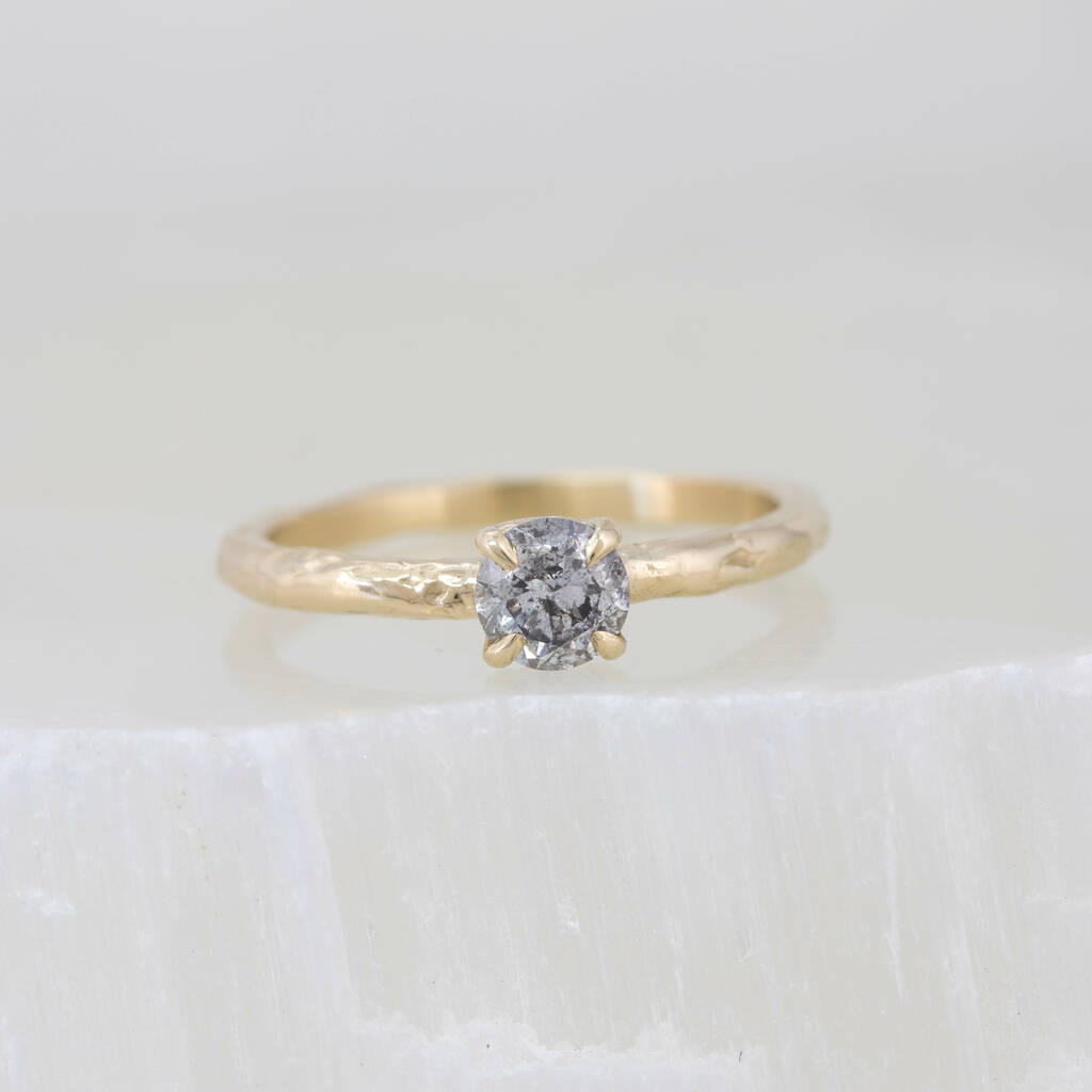 'Giselle' Salt And Pepper Diamond Engagement Ring, 1 of 11