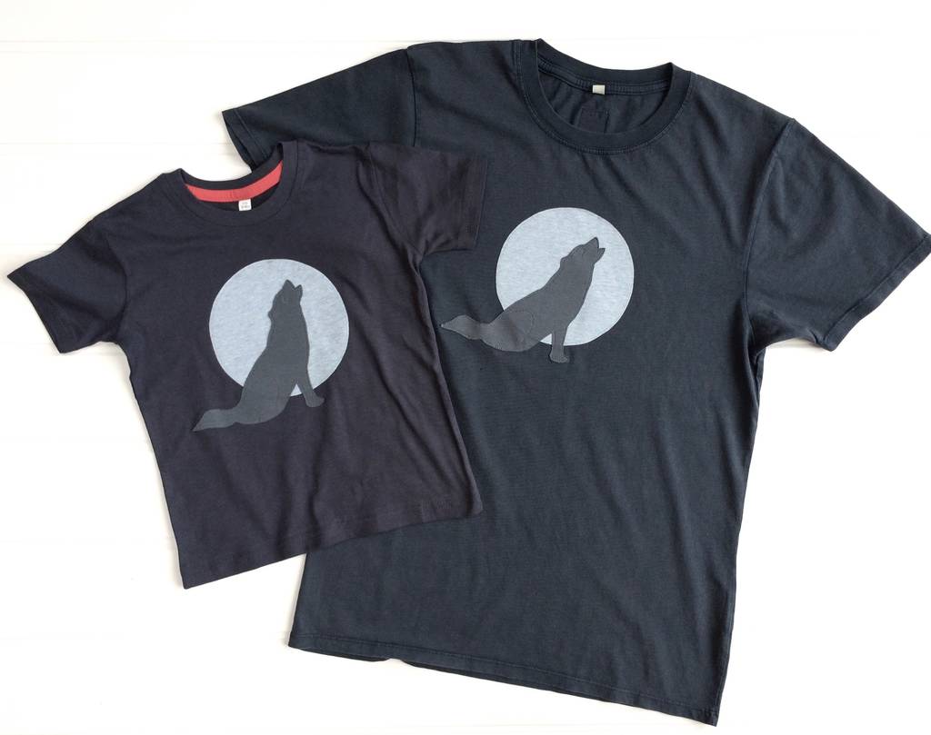 Parent And Child Wolf T Shirt Set, 1 of 10