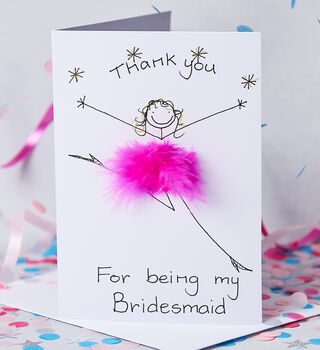 Handmade Personalised 3D Thank You Bridesmaid Card, 2 of 3
