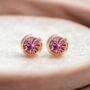 Yellow Gold Plated October Birthstone Stud Earrings, thumbnail 3 of 7