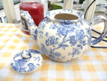 Six Cup Teapot In Blue Imari Peony Design, 4 of 6