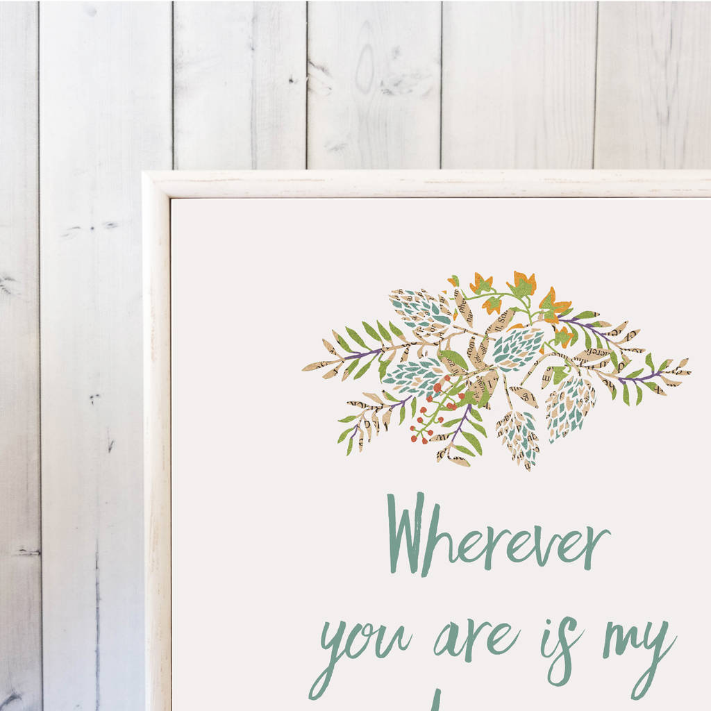 Jane Eyre 'Wherever You Are Is My Home' Floral Print By Bookishly