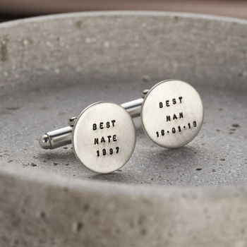 Personalised Brushed Silver Cufflinks, 4 of 7