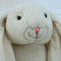 Cream Bunny Door Stop With Engraved Heart Keyring, thumbnail 6 of 9