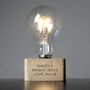 Personalised LED Bulb Wooden Table Lamp, thumbnail 4 of 5