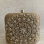 Gold Raw Silk Mandala Design Square Clutch Bag, thumbnail 7 of 9