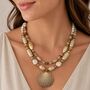 Layered Shell Pendant Beaded Necklace, thumbnail 1 of 2
