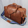 'Oxley' Men's Leather Weekend Holdall Bag In Cognac, thumbnail 7 of 11