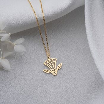 Sterling Silver Egyptian Lotus Necklace, 2 of 10