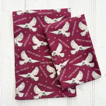 'Peace On Earth' Christmas Organic Cotton Tea Towel, 2 of 3