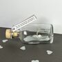 Personalised Silver Paper Ship In A Bottle – Silver Wedding Anniversary Gift, thumbnail 3 of 9
