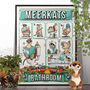 Meerkats In The Bathroom, Funny Toilet Art, thumbnail 1 of 9